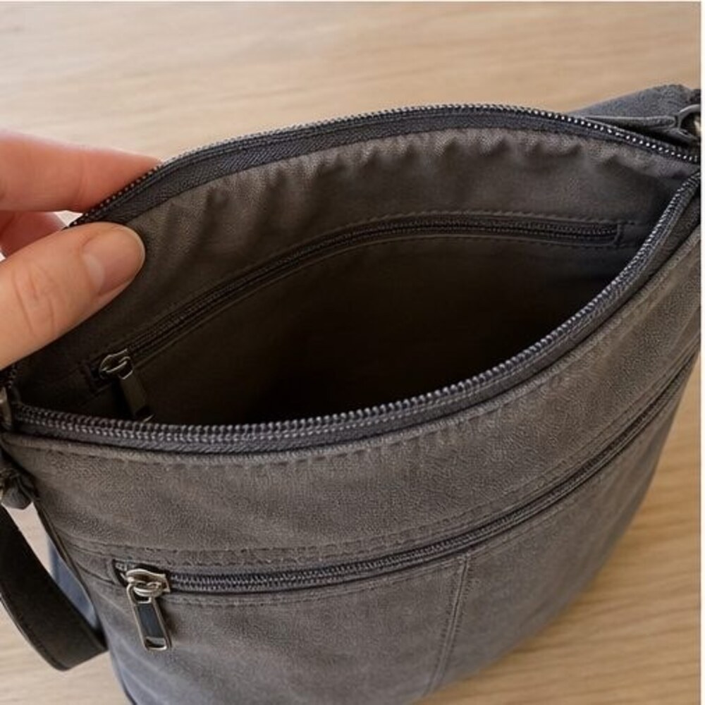 Gray Canvas Crossbody Bag - Picture 4 of 6
